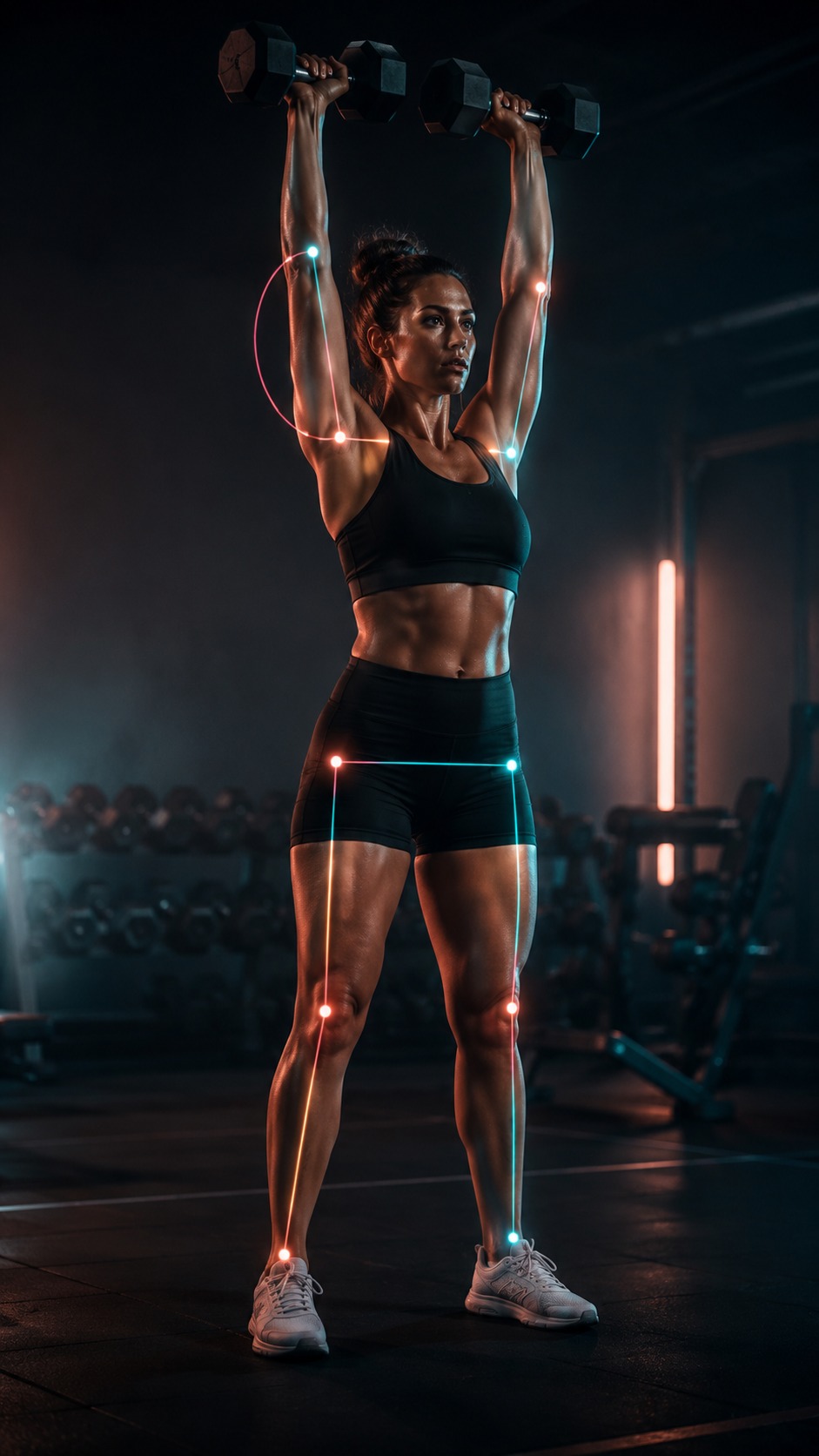 Athlete with full-body AI motion-capture form tracking